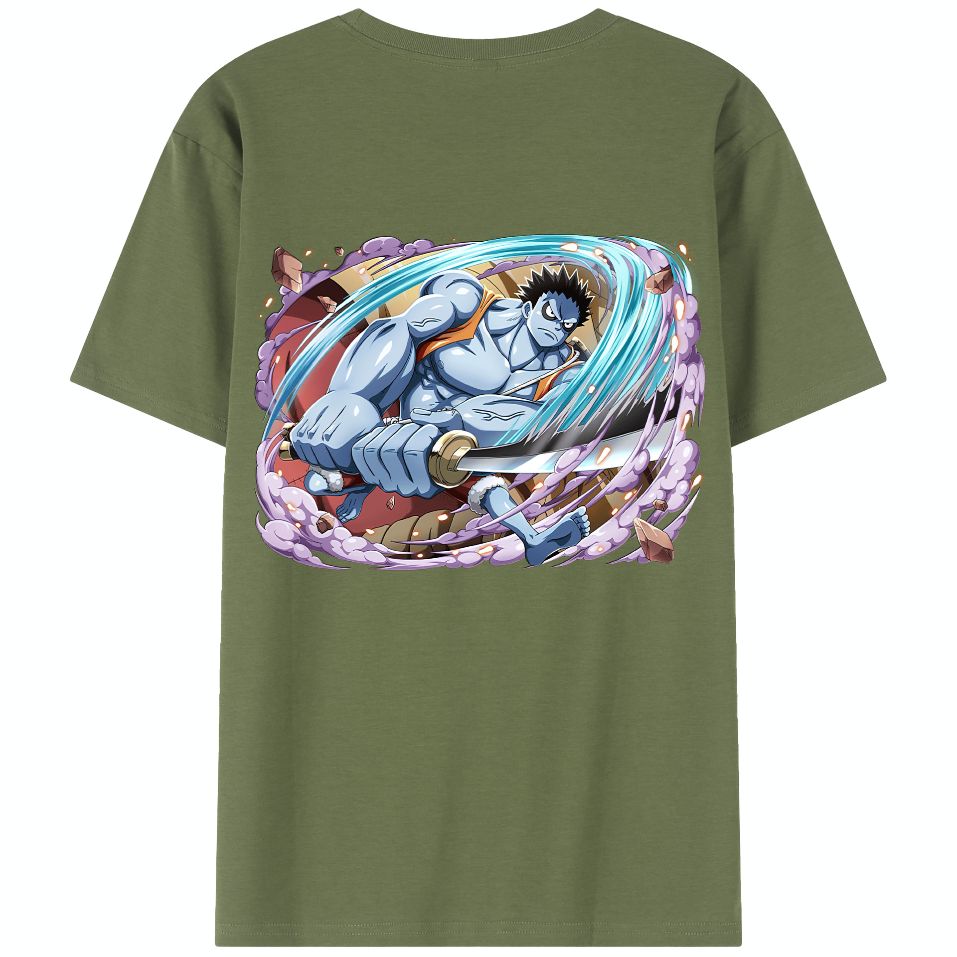 ワンピース モンキー・D・ルフィ ONE PIECE Monkey D. Luffy 綿100％半袖Tシャツ（背面プリント）